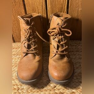 Girl’s Tan Lace-Up Boots